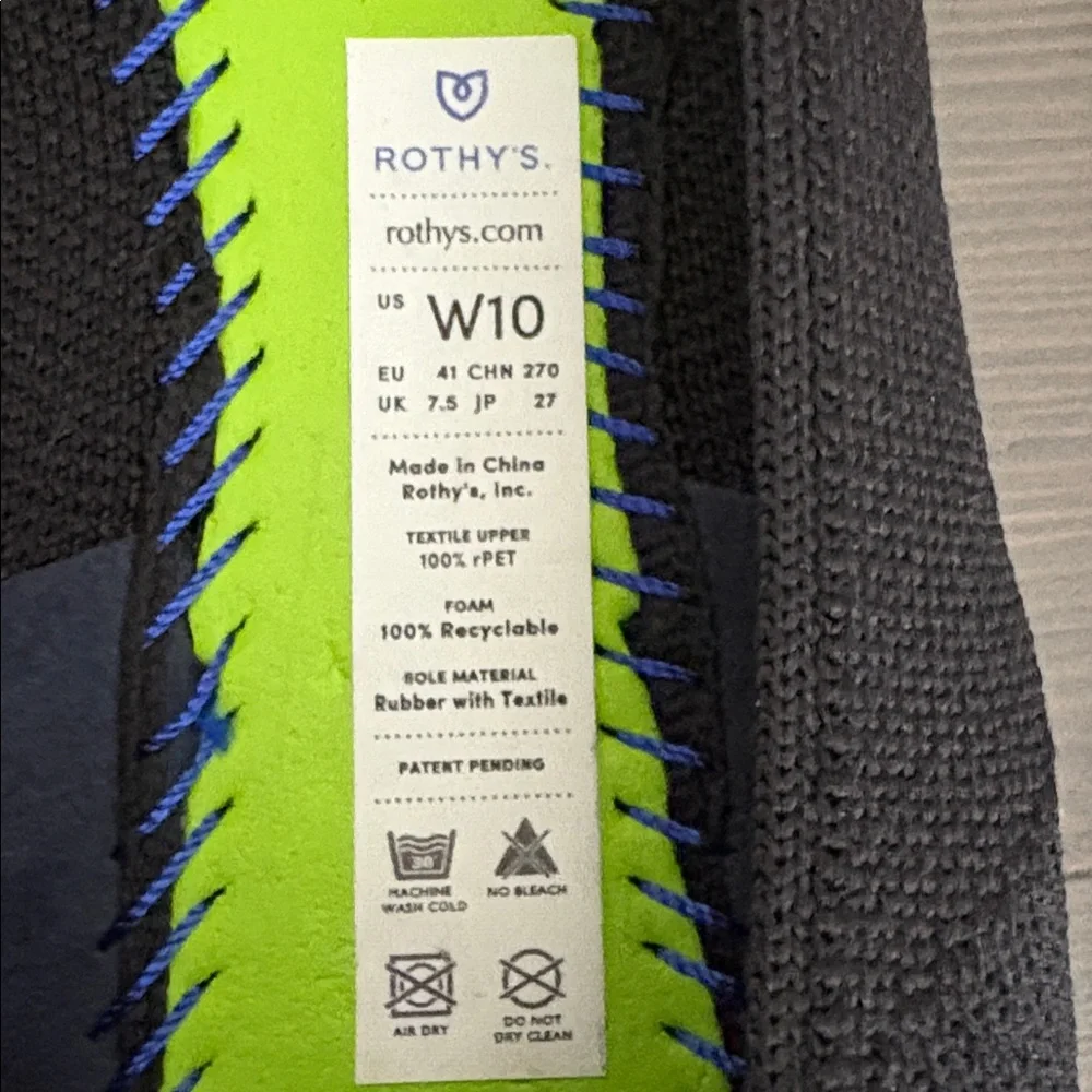 Rothy's The Square Flats Womens Black Minimalist Neutral Slip On Knit Size 10 - Picture 9 of 12